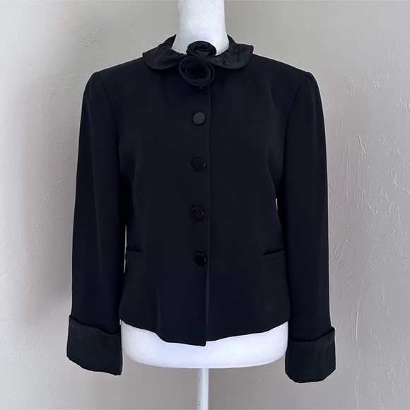 Armani Collezioni Jackets & Blazers - Giorgio Armani Collezioni Silk Crepe Evening Jacket w/ Satin Rosette Collar 6 42